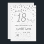 Invitation 18e Birthday Silver Glitter Diamond Invite<br><div class="desc">18e Birthday Invite with Silver Glitter Diamond Background. Silver Confeti. Adult Birthday. Peindre Men ou Women Birthday. For further customization,  please click the "Customize it" button and use our design tool to modify this template.</div>