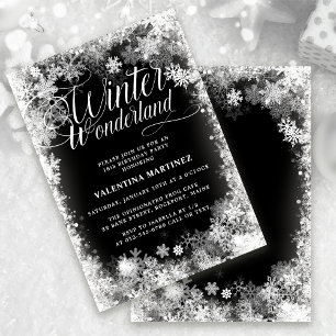 Invitation 18e fête d'anniversaire Hiver Wonderland Flocon de