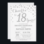 Invitation 18e jour de Birthday Silver Glitter Diamond Invite<br><div class="desc">18e Birthday Invite h Silver Glitter Diamond Background. Silver Confeti. Adult Birthday. Peindre Men ou Women Birthday. For further customization,  please click the "Customize it" button and use our design tool to modify this template.</div>