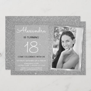 Invitation 18e Sparkle Parties scintillant photo de luxe en a