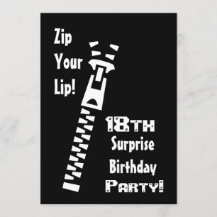 Invitation 18e SURPRISE Anniversaire de la Fête Noir Blanc Re
