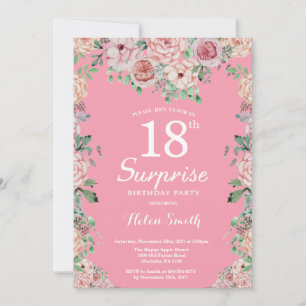 Invitation 18e Surprise Birthday