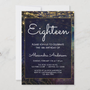 Invitation 18ème anniversaire de ficelle de mandala bleu de