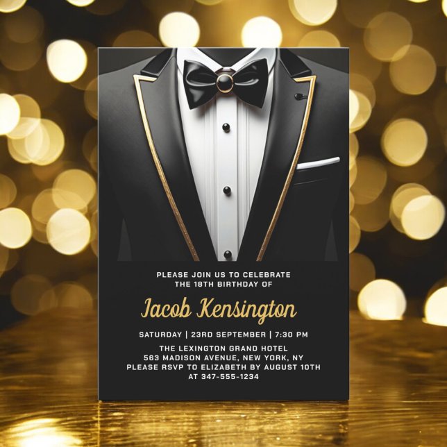 Invitation 18ème événement d'anniversaire Black and Gold de T (Créateur téléchargé)