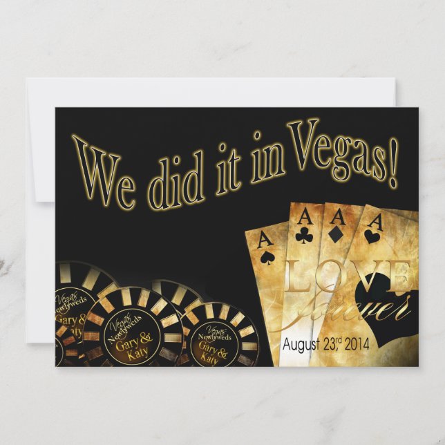 Invitation 18h30 Mariage de luxe de Gary & Katy à Las Vegas (Devant)
