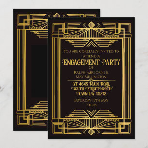 Invitation 1920 art déco meurtre mystère anniversaire