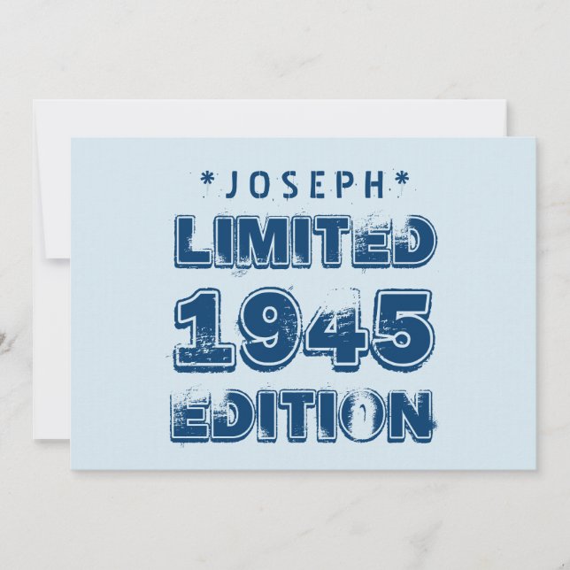 Invitation 1945 ou toute année Anniversaire Limited Edition 7 (Devant)