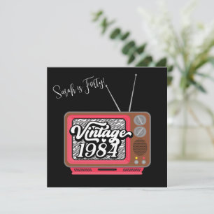 Invitation 1984 Retro Télévision Vintage 40e anniversaire