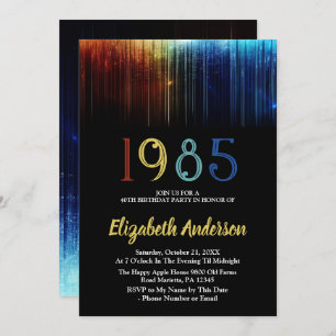 Invitation 1985 Retro 40e anniversaire fête personnalisable