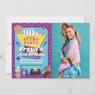 Invitation 1990s Anniversaire des années 90