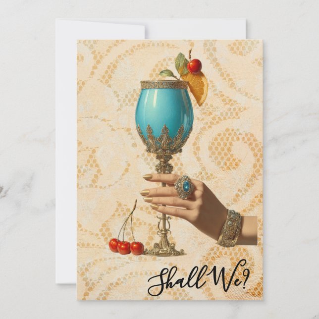 Invitation *~*  19 A101  Cocktail Orné PHOTO EVJF (Devant)