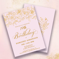 19e anniversaire Rose d'or Floral Blush rose