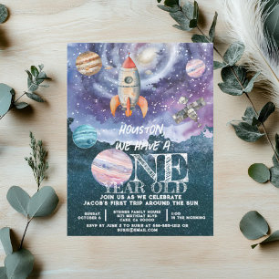 Invitation 1 an Anniversaire de l'astronaute spatiale