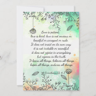 Invitation 1 Corinthiens 13: 4-7