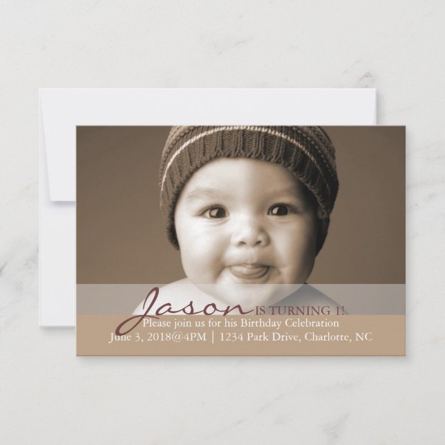 Invitation | 1 de rotation de fête d'anniversaire (Devant)