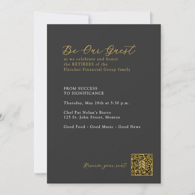 Invitation 1 | Dîner d'adieu FFG Sombre (Devant)