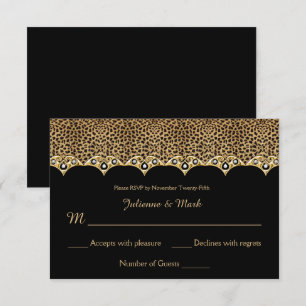 Invitation #1 Imprimé léopard Or Diamants RSVP