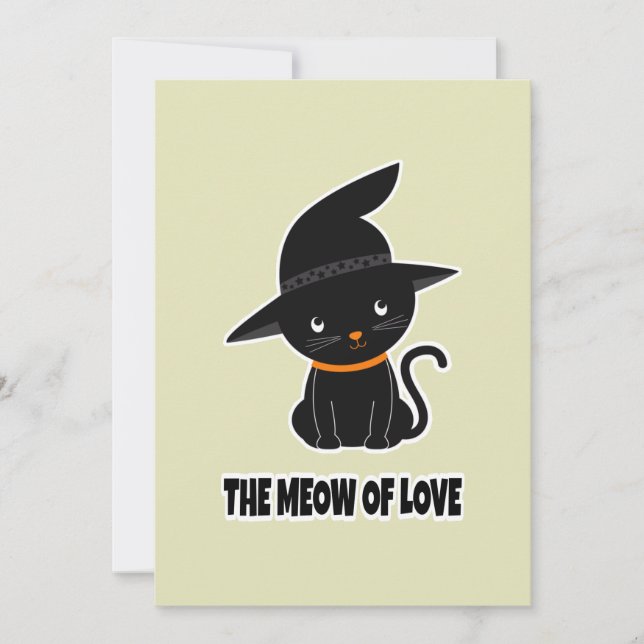 Invitation 1.mignonne belle chatte noire miow amour   (Devant)