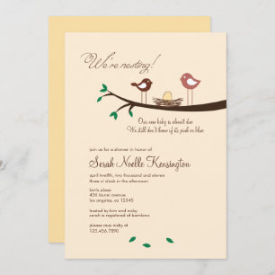 Invitation 1 Oeuf Jaune Nidification Oiseaux Baby shower Invi