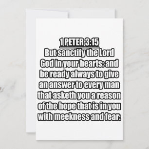 Invitation 1 Pierre 3:15 Verse de la Bible du KJV