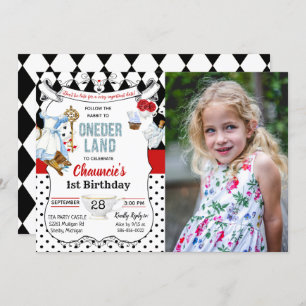 Invitation 1er Anniversaire Alice au pays des merveilles Invi