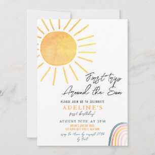 Invitation 1er Anniversaire Boho Premier Voyage Autour Du Sol