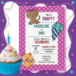 Invitation 1er Anniversaire Cat Cartoon Cute Kitten Kids Part<br><div class="desc">Cette invitation de dessin animé de chat de 1er anniversaire, mignonne et adorable, ravira petits et grands ! Les couleurs vives et les illustrations douces donnent le thème du premier anniversaire de votre enfant. Cela fait partie de la collection d'anniversaire de l'arc-en-ciel créée par ma petite-fille et moi, The Bean...</div>