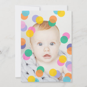Invitation 1er anniversaire de la fille Photo Confetti