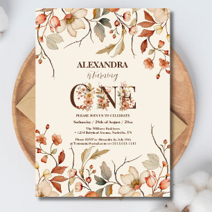 Invitation 1er anniversaire de la petite fille esthétique Fle