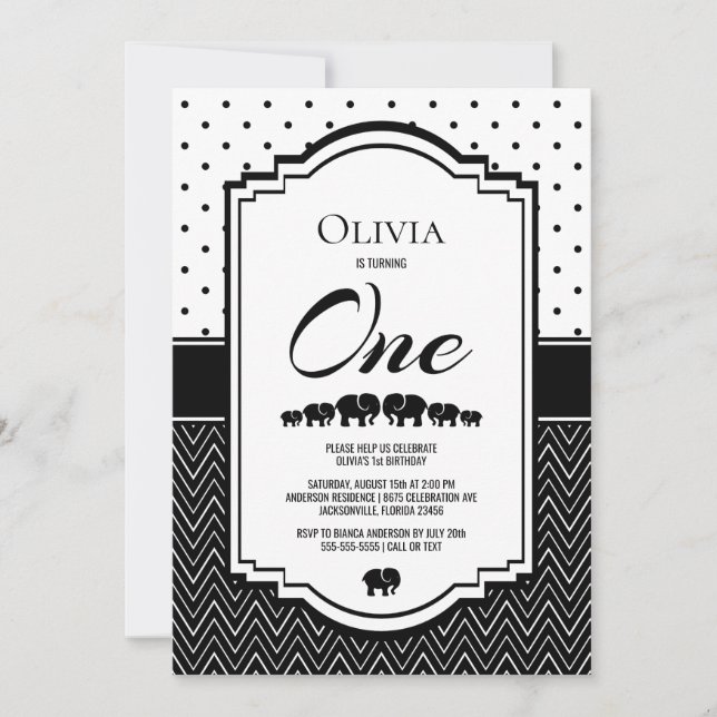 Invitation 1er anniversaire Elephant Party (Devant)