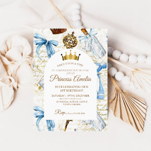 Invitation 1er anniversaire Fairy Tale Princess Girl Birthday
