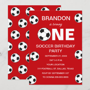 Invitation 1er Anniversaire Fête Football Red Boys Sports