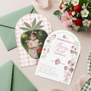 Invitation 1er anniversaire Fraise Berry Premier anniversaire