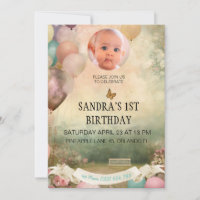 1er anniversaire Invitation, personnalisation foto