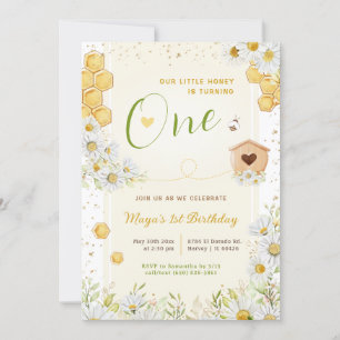 Invitation 1er anniversaire Little Honey Sweety Bee Girl's Fi