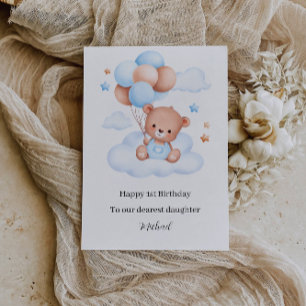 Invitation 1er anniversaire mignon ours en peluche