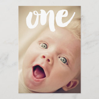 Invitation 1er Anniversaire Numéro Un Photo Overlay Invitatio