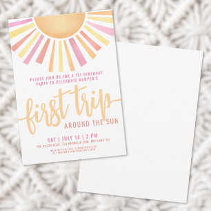 Invitation 1er Anniversaire Premier Voyage Autour Du Soleil