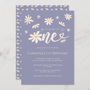 Invitation 1er anniversaire Super un jour Boho pourpre