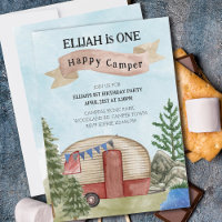1er Anniversaire Un Joyeux Camper Camping Vintage