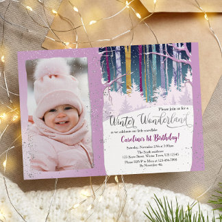Invitation 1er anniversaire Wonderland hiver Photo