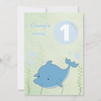 Invitation 1er dauphin de bébé sous la mer Anniversaire Invit