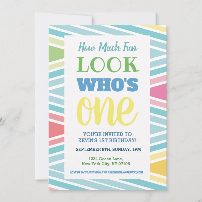 Invitation 1er discours d'invitation d'anniversaire (Devant)