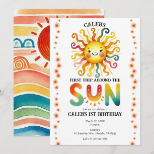 Invitation 1er Tour Autour du Soleil Fête d'anniversaire à l'