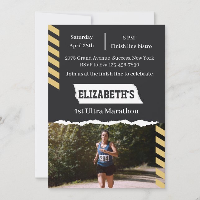 Invitation 1ère course à pied Finisher de l'Ultra Marathon Pr (Devant)
