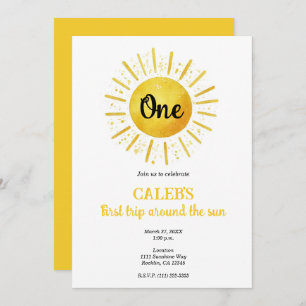 Invitation 1ère excursion autour du soleil 1 fête d'anniversa