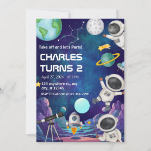 Invitation 1ère excursion autour du soleil Birthday Boy