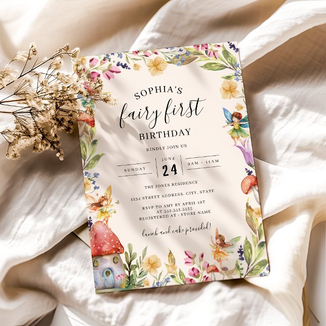 Invitation 1ère Fée Anniversaire (Créateur téléchargé)