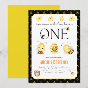 Invitation 1ère fête d'abeilles, fête d'anniversaire d'abeill