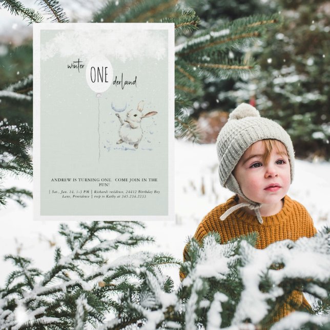 Invitation 1st Birthday Winter Wonderland Birthday Party II (Créateur téléchargé)